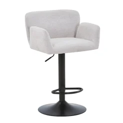 Melody Barstol - beige tekstil med justerbar højde og drejefunktion