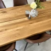 Molly plankebord - 200x95 cm - naturligt olieret eg med A-ben (Forberedt til tillægsplader)
