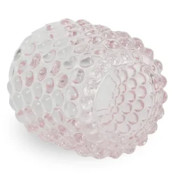 Nelly glas fyrfadsstage lyserød 8,5 cm