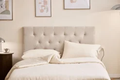 Nia sengegavl 140x63 cm i beige tekstil