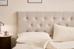 Nia sengegavl 180x63 cm i beige tekstil