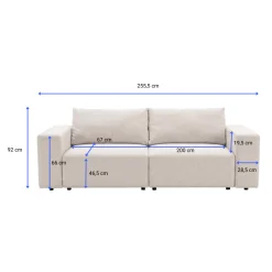 Noelle sovesofa i sand tekstil