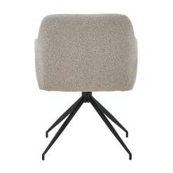 Ofelia Spisebordsstol - Beige Boucle Med Drejefunktion 360 Grader
