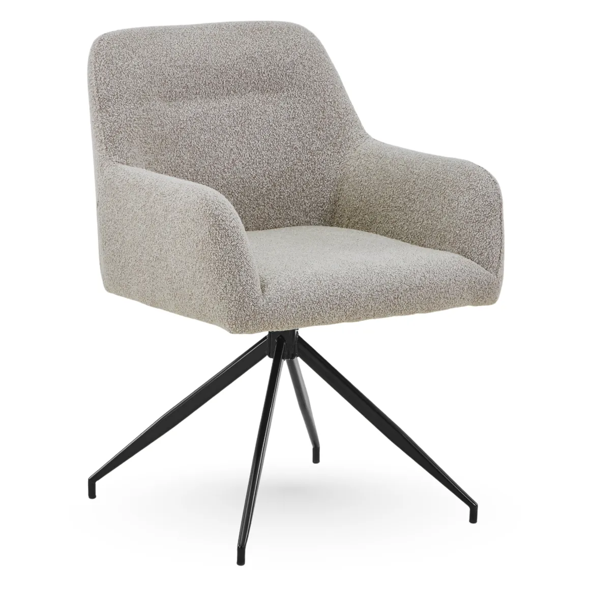 Ofelia Spisebordsstol - Beige Boucle Med Drejefunktion 360 Grader