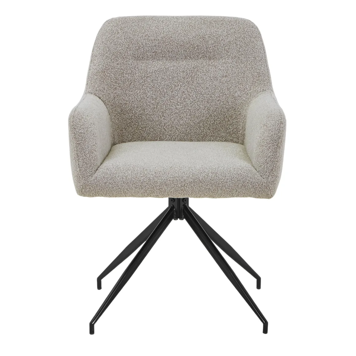 Ofelia Spisebordsstol - Beige Boucle Med Drejefunktion 360 Grader
