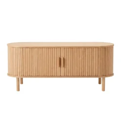 Penelope TV-bord med jalousilåger i eg - 120x40x48 cm