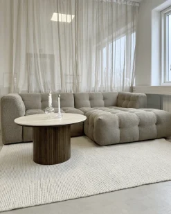 Poppy chaiselong bubble sofa sand - højrevendt