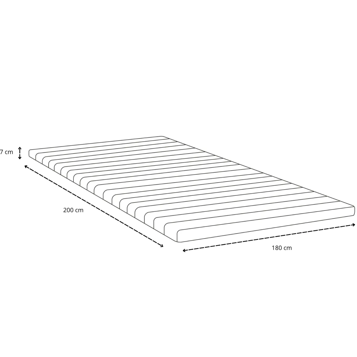 Premium Aksel hvid topmadras i memoryskum 180x200x7 cm