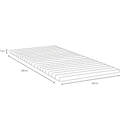 Premium boxmadras seng i beige 140x200 cm med 7 cm topmadras i memoryskum ekskl. ben