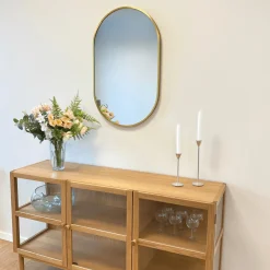 Sofie Ovalt Spejl Med Messing/Guld Ramme 50 x 80 cm