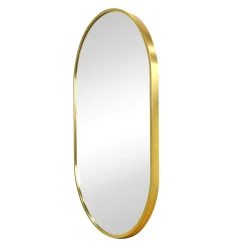 Sofie Ovalt Spejl Med Messing/Guld Ramme 50 x 80 cm