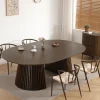 Spisebordssæt - Lewis lamel spisebord Ø120 cm med udtræk i røget egefiner + 6 x Bella spisebordsstole i røget eg