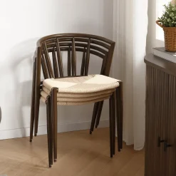 Spisebordssæt - Susan plankebord i røget eg 200 cm + 6 x Bella spisebordsstol i røget egelook med fletsæde
