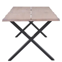 Susan plankebord - 200x95 cm - i hvidolieret eg med krydsben - (Forberedt til tillægsplader)