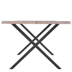 Susan plankebord - 300x95 cm - i hvidolieret eg med krydsben - (Forberedt til tillægsplader)