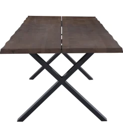 Susan plankebord - 300x95 cm - i smoked eg med krydsben - (Forberedt til tillægsplader)
