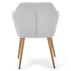 Vanessa spisebordsstol med armlæn - beige tekstil og egelook